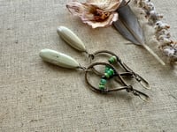 Image 19 of Verde collection -Imperial Jasper and Chrysoprase brass earrings . n137