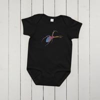 Image 3 of Baby Jersey Onesie - Spider Rainbow Glow