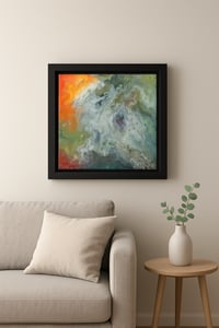 Image 2 of Clear Quartz Crystal Abstract Painting Framed