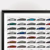 Image 2 of McLaren F1 Roadcar Poster - Every McLaren F1 Chassis!
