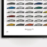 Image 3 of McLaren F1 Roadcar Poster - Every McLaren F1 Chassis!