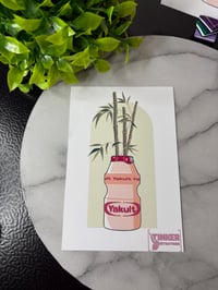 Image 5 of Funny Drink and Flowers combo Art Prints; Yakult, Orchids, Lillies, and Bamboo