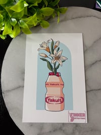 Image 6 of Funny Drink and Flowers combo Art Prints; Yakult, Orchids, Lillies, and Bamboo