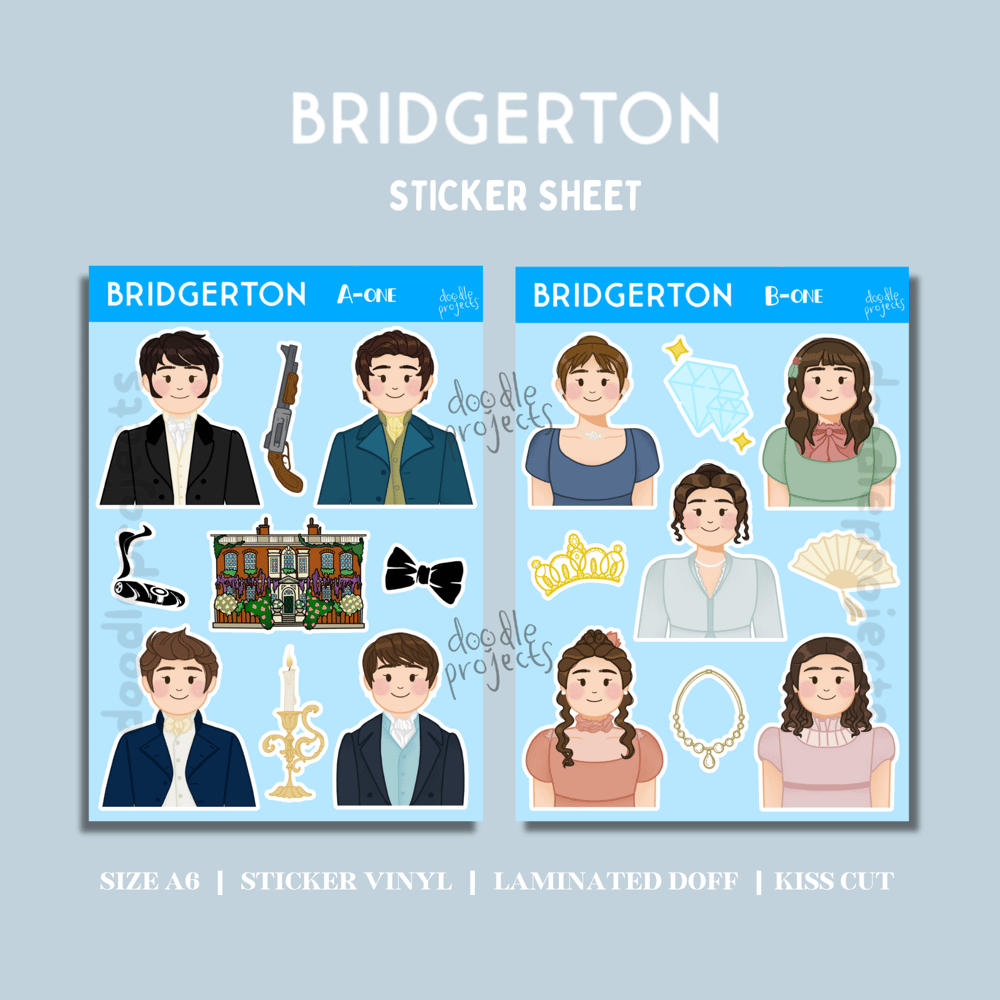 Image of Bridgerton Family Fanart Merch Sticker Sheet