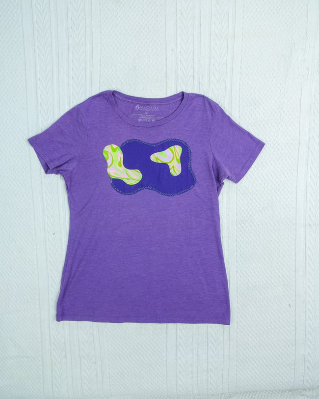 Purple Psychedelic Blob Upcycled T-Shirt
