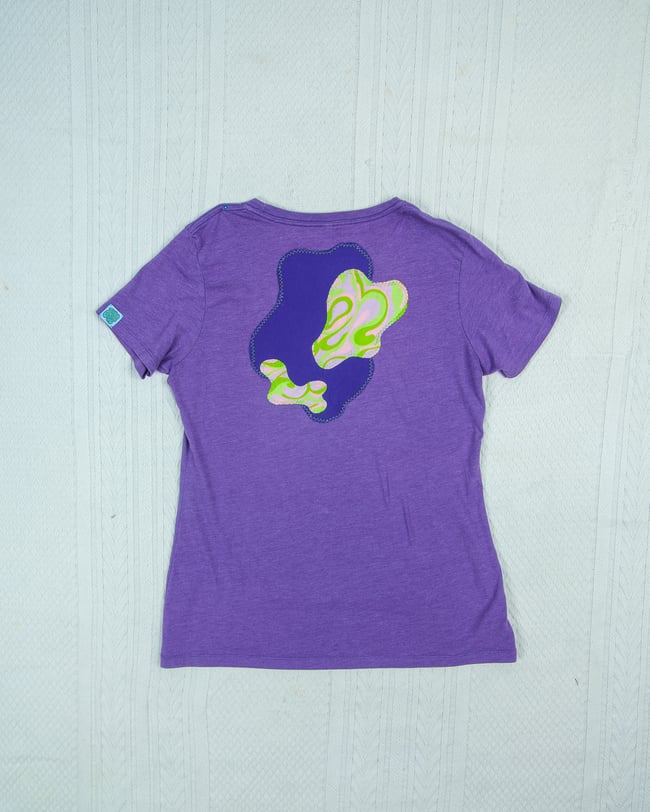Purple Psychedelic Blob Upcycled T-Shirt