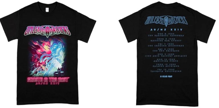 Image of UNLEASH THE ARCHERS - Ghosts In The Mist - AUSSIE/NZ LADIES TOUR SHIRT