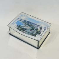 Image 3 of Boîte à bijoux en verre miroir Souvenir de Nice 1920s Promenade des anglais