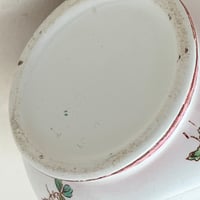 Image 7 of Vase boule ancien en faïence de Longwy motif floral