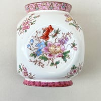 Image 5 of Vase boule ancien en faïence de Longwy motif floral