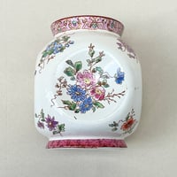 Image 6 of Vase boule ancien en faïence de Longwy motif floral