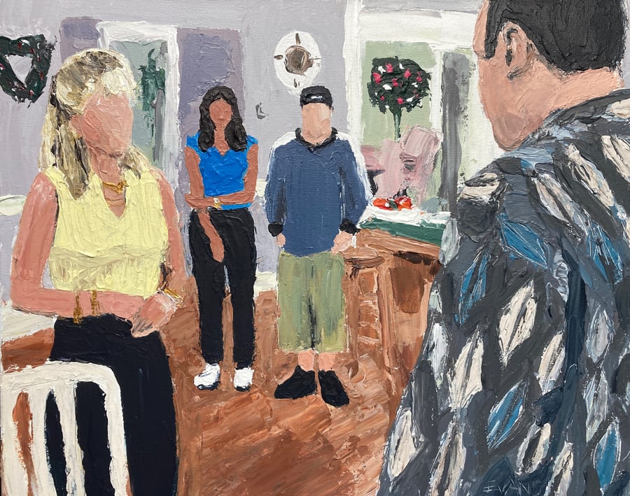 Image of Tony gets the news about his Mother (original on canvas)