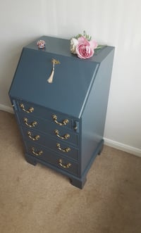 Image 4 of Writing Bureau finished in Haigue Blue.