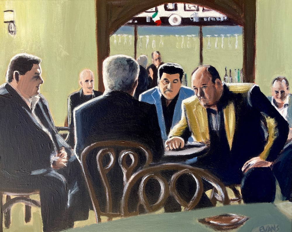 Image of Tony s last meeting with Phil Leotardo (original on canvas)