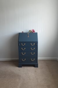 Image 3 of Writing Bureau finished in Haigue Blue.