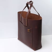 Image 4 of Giant Work Tote dark vintage brown