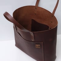 Image 6 of Giant Work Tote dark vintage brown