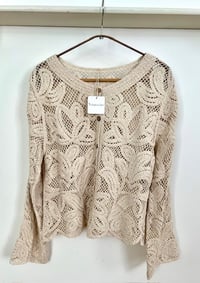 Image 1 of Crochet Cardigan Creme 