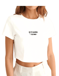 Image 1 of T'estimo (crop top blanc)