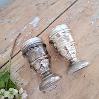 Image 2 of Stunning Antique Mercury Glass Goblets