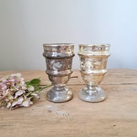 Image 1 of Stunning Antique Mercury Glass Goblets