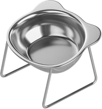Image 1 of Stainless Steel Cat Water Bowl – Ergonomic Design, Easy to Clean, Wide Base