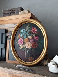 Image 1 of Ancienne peinture à l'huile sur bois 