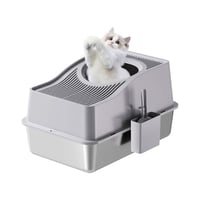 Image 3 of Top-Entry Stainless Steel Cat Litter Box – Multiple Colors