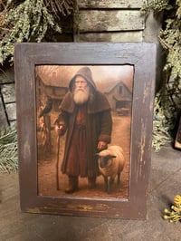 Image 2 of #4... Olde Crow Wreath and  Fall Santa 5x7 framed print~