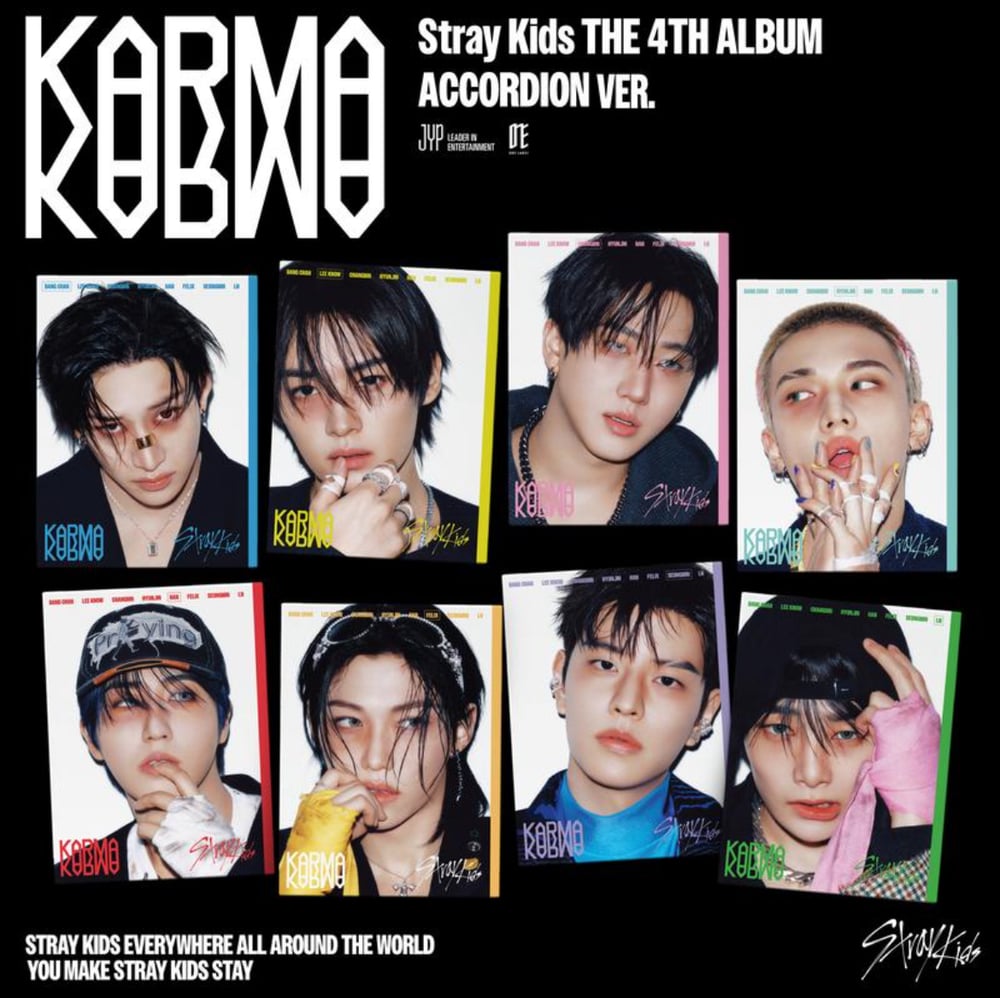Image of [PRE-ORDER] Stray Kids ‘KARMA’ (Accordion Ver.) + JYP FANS Shop POBs