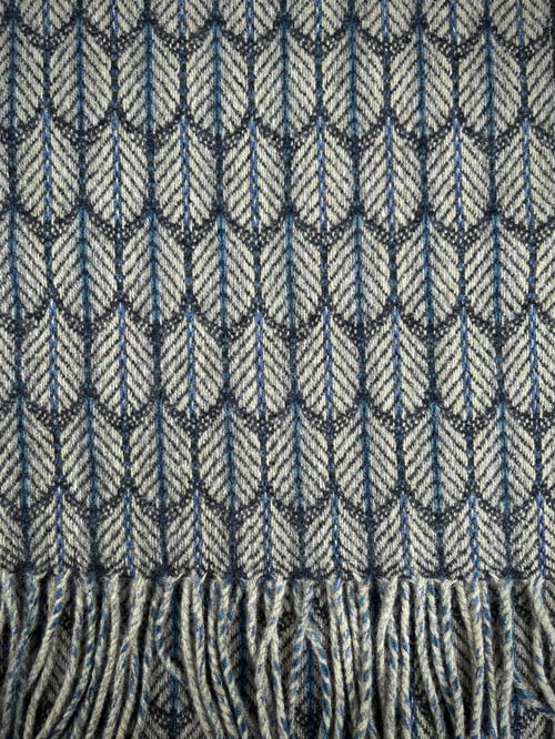 Image of  Cornflower & Graphite 'Feathers' design scarf