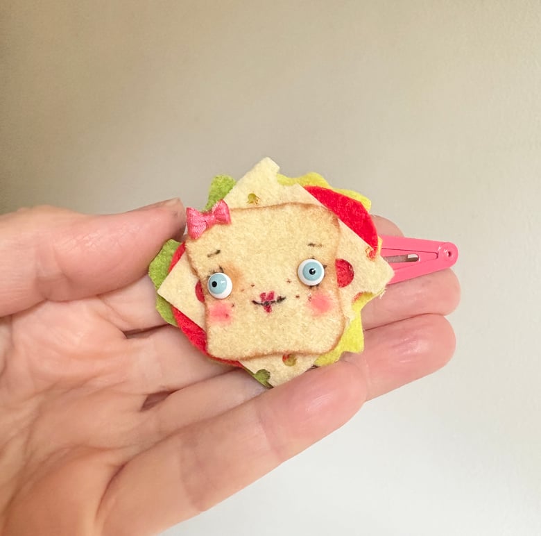 Image of LARGE Swiss Miss Sandwich Hairclip for Blythe or Human