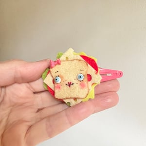 Image of LARGE Swiss Miss Sandwich Hairclip for Blythe or Human