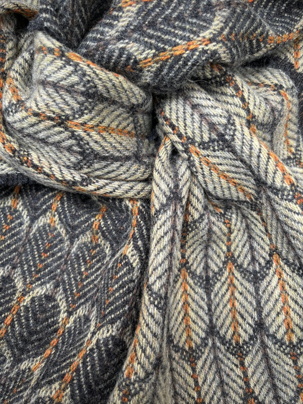 Image of Rust & Graphite 'Feathers' design scarf