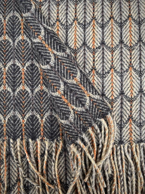 Image of Rust & Graphite 'Feathers' design scarf