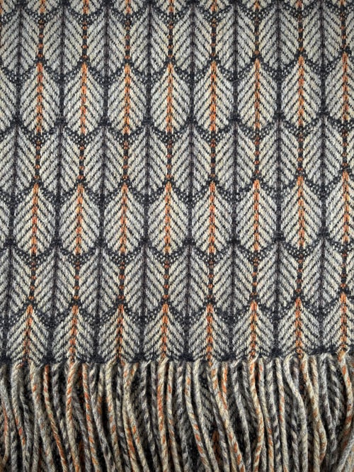 Image of Rust & Graphite 'Feathers' design scarf