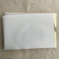Image 4 of Gold foil trimmed white translucent Vellum paper for 5x7 cards PACK of 10