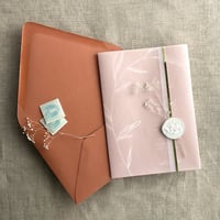 Image 2 of Gold foil trimmed white translucent Vellum paper for 5x7 cards PACK of 10