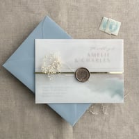 Image 3 of Gold foil trimmed white translucent Vellum paper for 5x7 cards PACK of 10