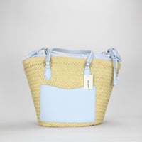 Image 2 of On 34th Isabellaa Straw Medium Drawstring Tote - Straw/Blue Flower