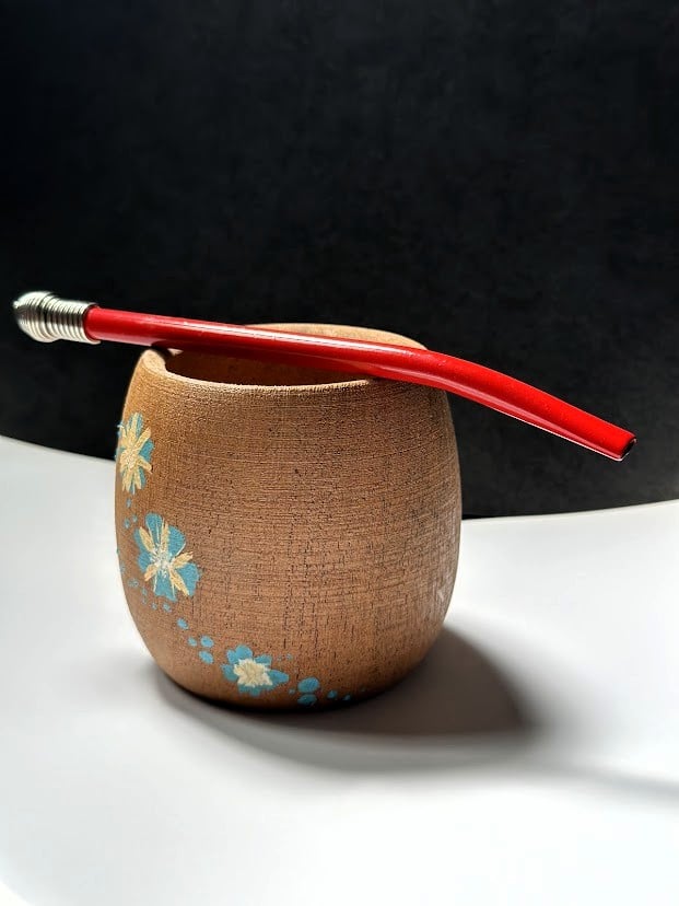 Image of Mate argentino pintado (florcitas)