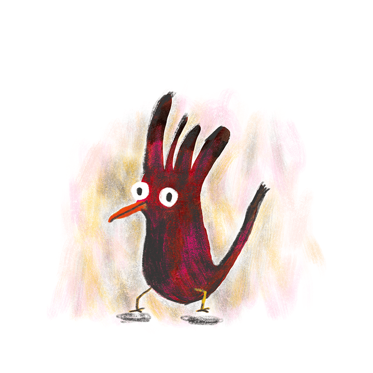 Image of Art Print - Phil the Phainopeplas
