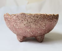 Image 6 of Small paper mache bowl with pomegranate decoupage on four legs