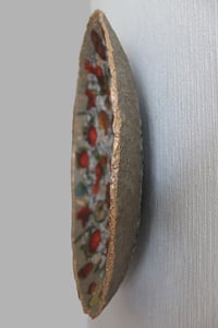 Image 4 of Large Paper Mache Wall Plate with Pomegranates and Seashells decoupage – Handmade Wall Decor