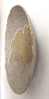 Image 4 of Golden Ginkgo Biloba Leaf Paper Mache Wall Plate | 50cm Handmade Decor