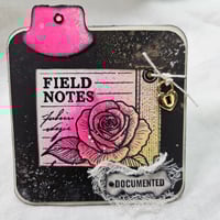 Image 5 of Fragmented Botanica | Grungy Botanical Red Rubber Stamp Sheet for Mixed Media (4 Stamps)