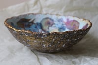 Image 7 of Paper Mache Bowl with Fish, Jellyfish and Seashells Decoupage - Coastal Style Decor