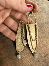 Image 3 of Alisha statement earrings . Solid brass construction n.11