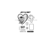 Image 1 of Joy & Grit | Faith-Based Red Rubber Stamp Sheet for Devotional Journaling + Prayer Cards (9 Stamps)