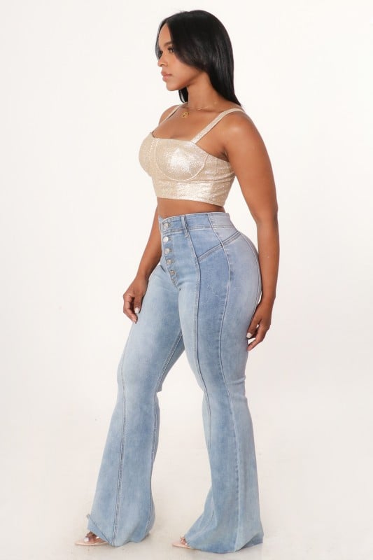 Image of High Rise Bell Bottom Jeans 